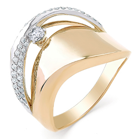 Кольцо, золото, бриллиант, красный, 1-106-997